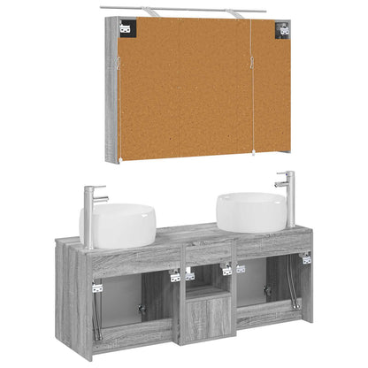 vidaXL Bathroom Cabinet Set 4 pcs Grey Sonoma Engineered Wood