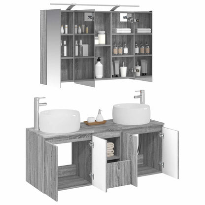 vidaXL Bathroom Cabinet Set 4 pcs Grey Sonoma Engineered Wood