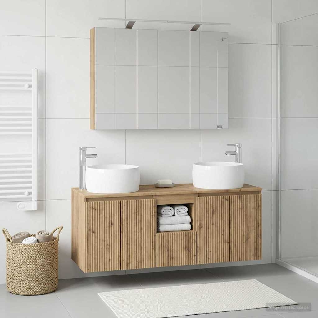 vidaXL Bathroom Cabinet Set 4 pcs Artisan Oak Engineered Wood