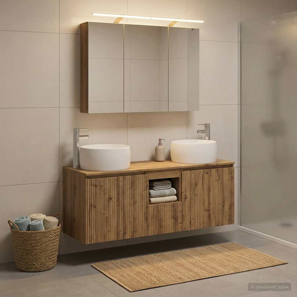 vidaXL Bathroom Cabinet Set 4 pcs Artisan Oak Engineered Wood