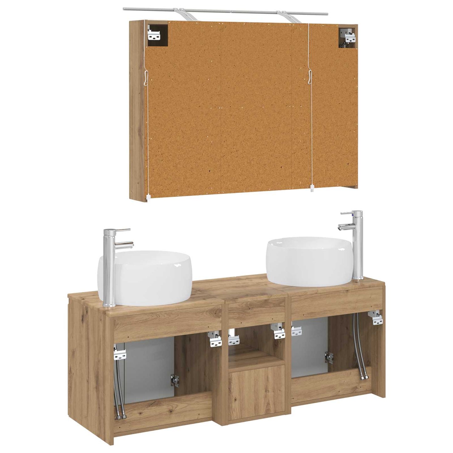 vidaXL Bathroom Cabinet Set 4 pcs Artisan Oak Engineered Wood