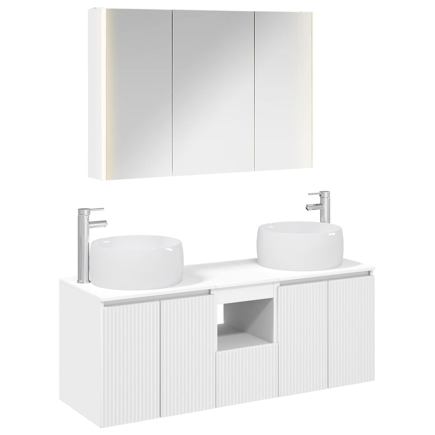 vidaXL Bathroom Cabinet Set 4 pcs White Engineered Wood