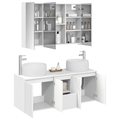 vidaXL Bathroom Cabinet Set 4 pcs White Engineered Wood