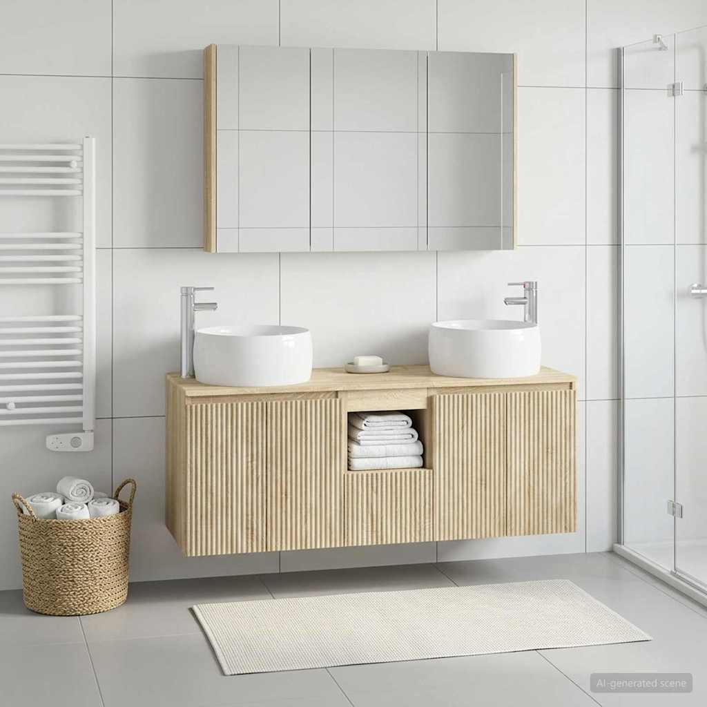 vidaXL Bathroom Cabinet Set 4 pcs Sonoma Oak Engineered Wood