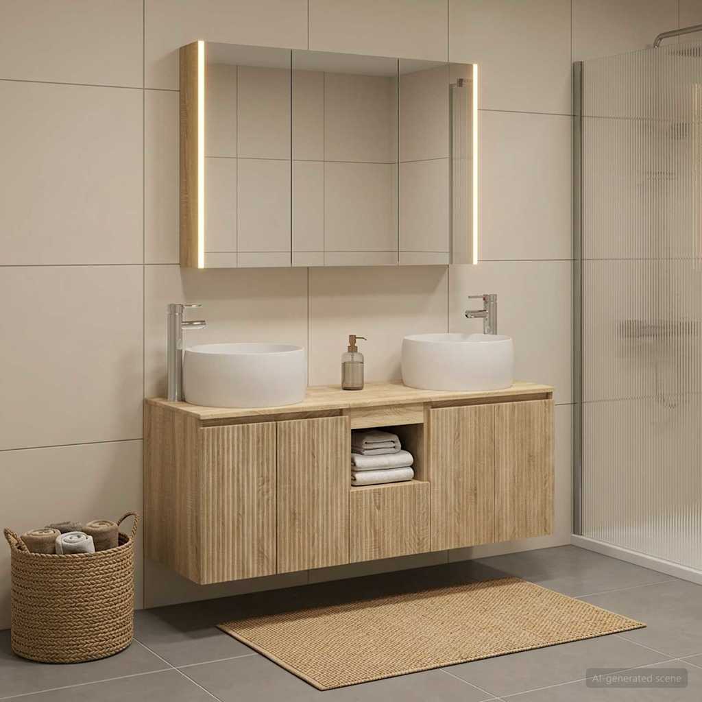 vidaXL Bathroom Cabinet Set 4 pcs Sonoma Oak Engineered Wood