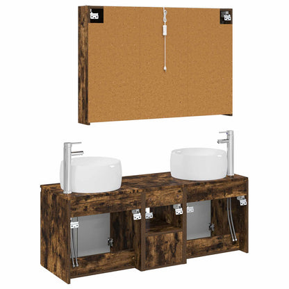 vidaXL Bathroom Cabinet Set 4 pcs Smoked Oak Engineered Wood