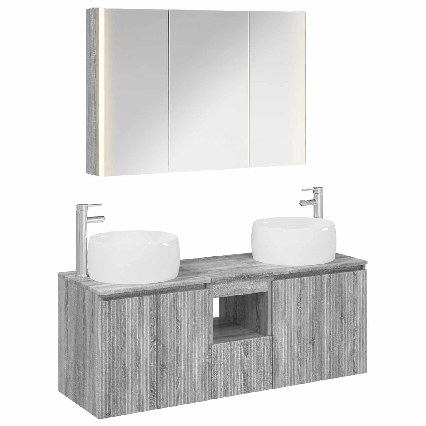 vidaXL Bathroom Cabinet Set 4 pcs Grey Sonoma Engineered Wood