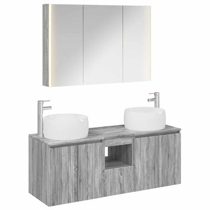 vidaXL Bathroom Cabinet Set 4 pcs Grey Sonoma Engineered Wood
