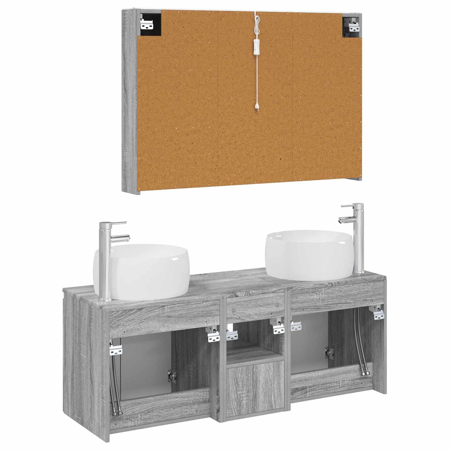 vidaXL Bathroom Cabinet Set 4 pcs Grey Sonoma Engineered Wood