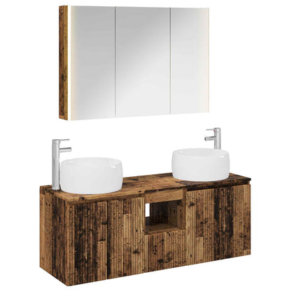 vidaXL Bathroom Cabinet Set 4 pcs Old Wood Engineered Wood