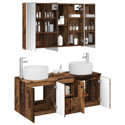 vidaXL Bathroom Cabinet Set 4 pcs Old Wood Engineered Wood