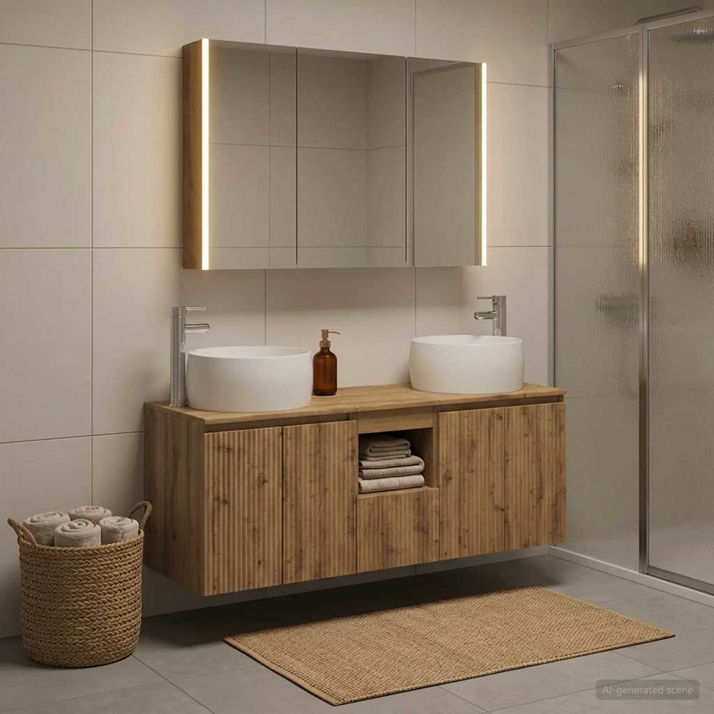 vidaXL Bathroom Cabinet Set 4 pcs Artisan Oak Engineered Wood