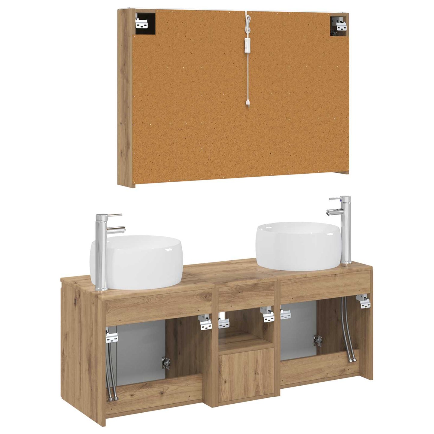 vidaXL Bathroom Cabinet Set 4 pcs Artisan Oak Engineered Wood