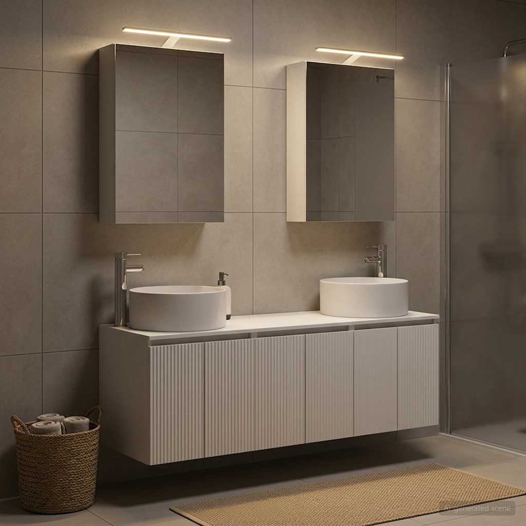 vidaXL Bathroom Cabinet Set 5 pcs White Engineered Wood