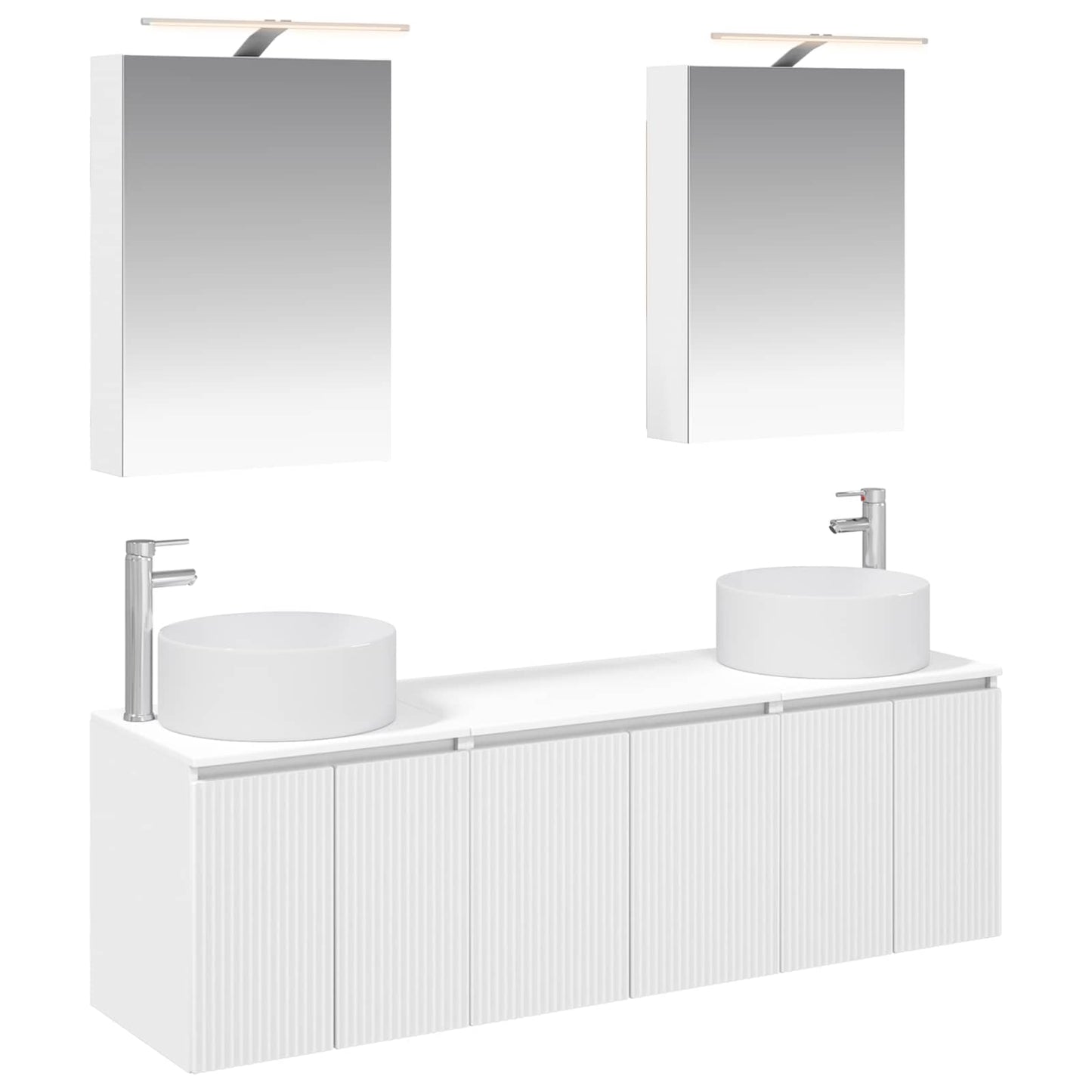 vidaXL Bathroom Cabinet Set 5 pcs White Engineered Wood