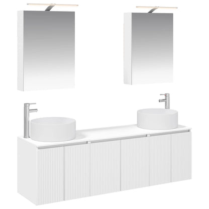 vidaXL Bathroom Cabinet Set 5 pcs White Engineered Wood