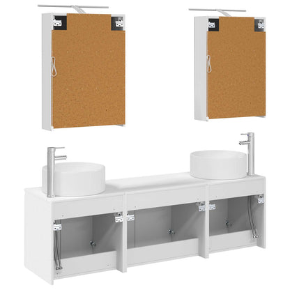 vidaXL Bathroom Cabinet Set 5 pcs White Engineered Wood