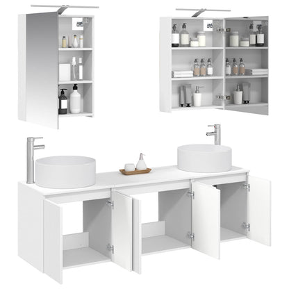 vidaXL Bathroom Cabinet Set 5 pcs White Engineered Wood