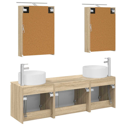 vidaXL Bathroom Cabinet Set 5 pcs Sonoma Oak Engineered Wood