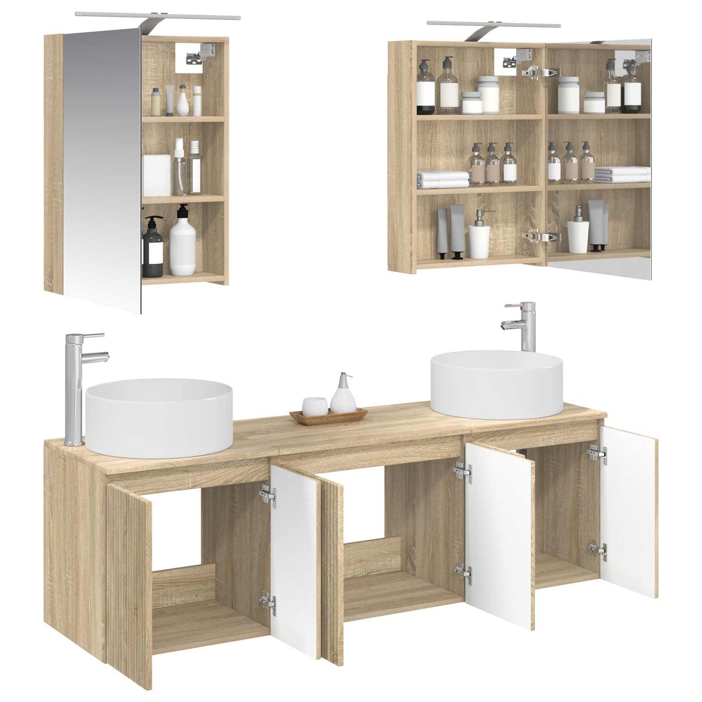 vidaXL Bathroom Cabinet Set 5 pcs Sonoma Oak Engineered Wood