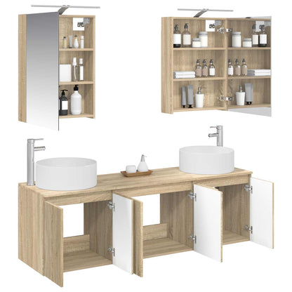vidaXL Bathroom Cabinet Set 5 pcs Sonoma Oak Engineered Wood