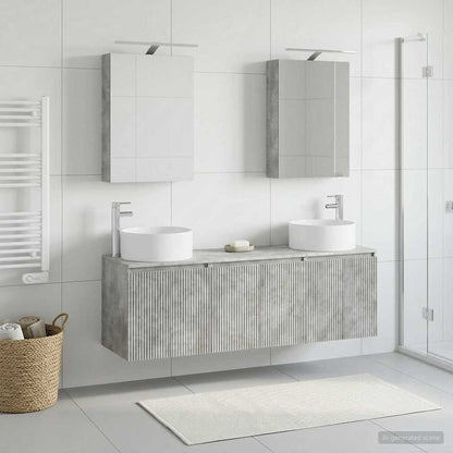 vidaXL Bathroom Cabinet Set 5 pcs Concrete Grey Engineered Wood