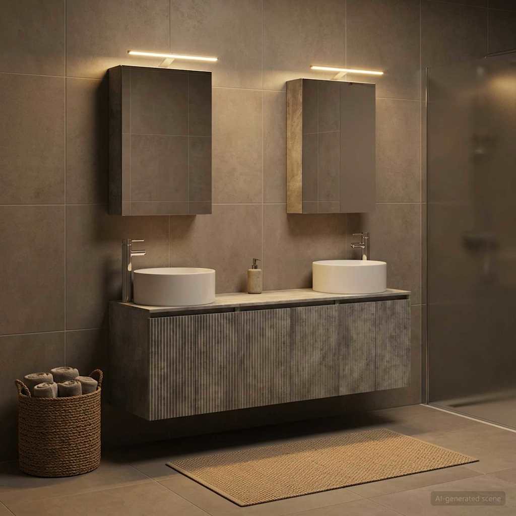 vidaXL Bathroom Cabinet Set 5 pcs Concrete Grey Engineered Wood