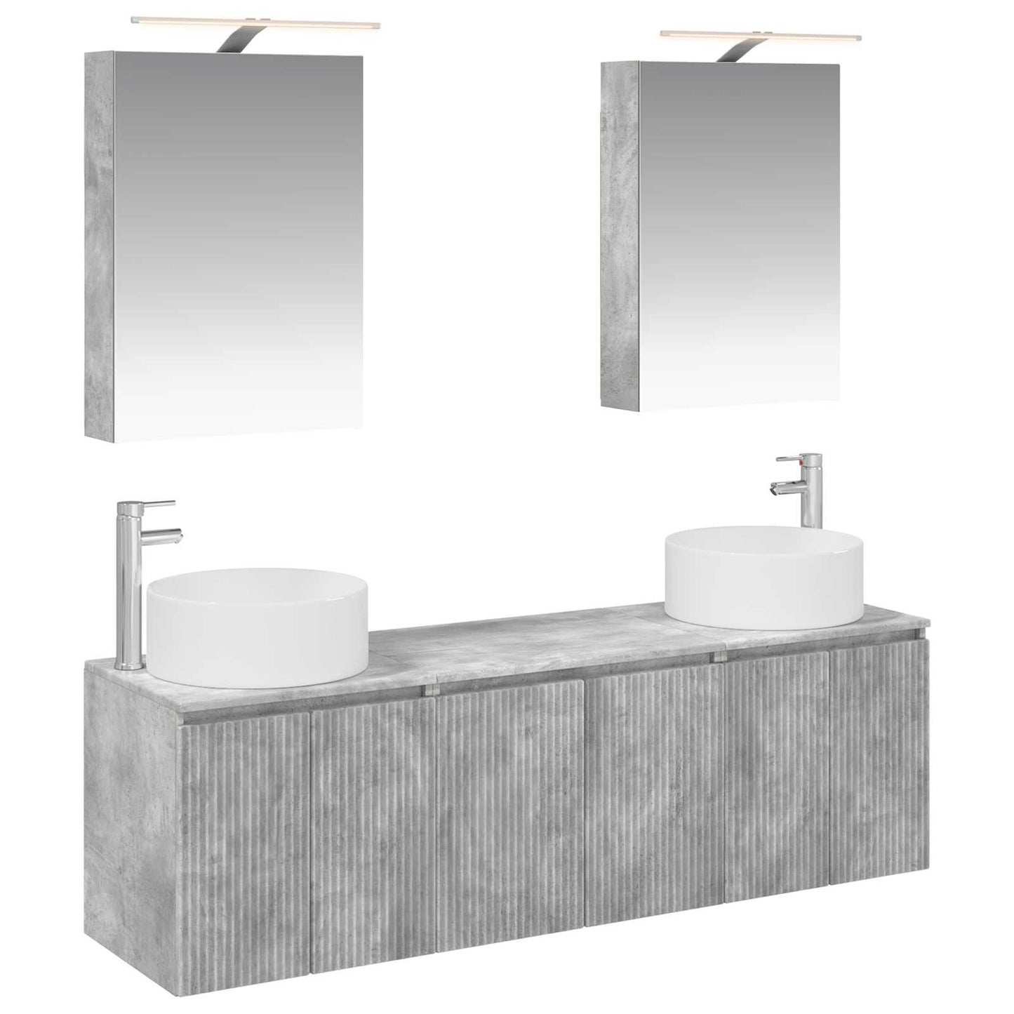 vidaXL Bathroom Cabinet Set 5 pcs Concrete Grey Engineered Wood