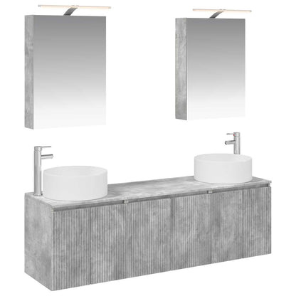 vidaXL Bathroom Cabinet Set 5 pcs Concrete Grey Engineered Wood
