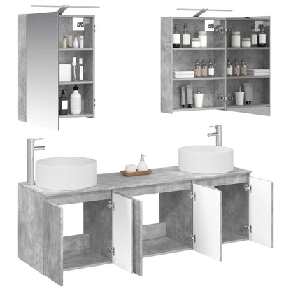 vidaXL Bathroom Cabinet Set 5 pcs Concrete Grey Engineered Wood