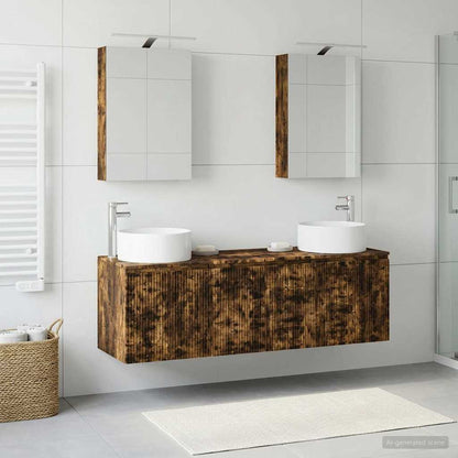 vidaXL Bathroom Cabinet Set 5 pcs Smoked Oak Engineered Wood