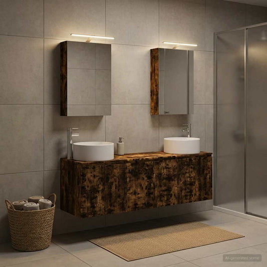 vidaXL Bathroom Cabinet Set 5 pcs Smoked Oak Engineered Wood