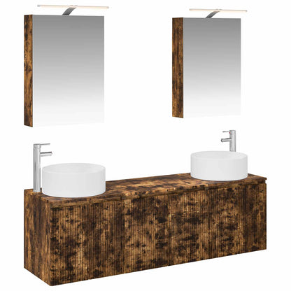 vidaXL Bathroom Cabinet Set 5 pcs Smoked Oak Engineered Wood