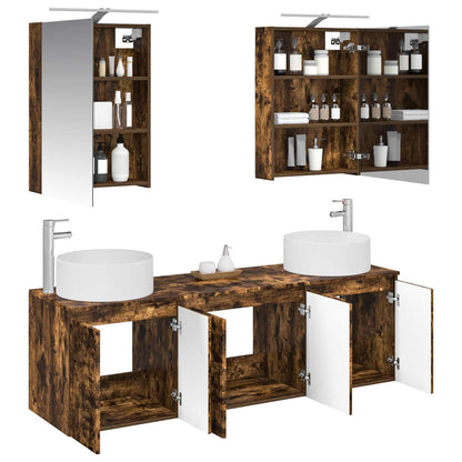 vidaXL Bathroom Cabinet Set 5 pcs Smoked Oak Engineered Wood