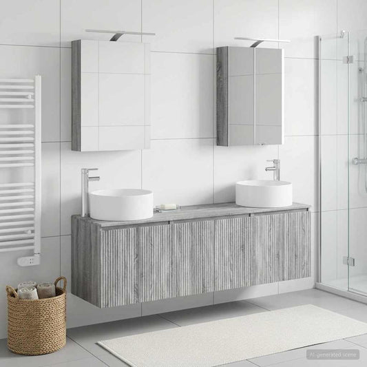 vidaXL Bathroom Cabinet Set 5 pcs Grey Sonoma Engineered Wood