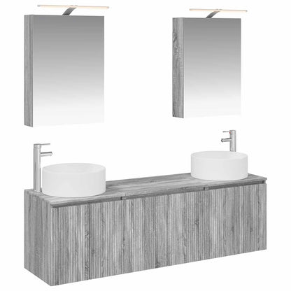 vidaXL Bathroom Cabinet Set 5 pcs Grey Sonoma Engineered Wood