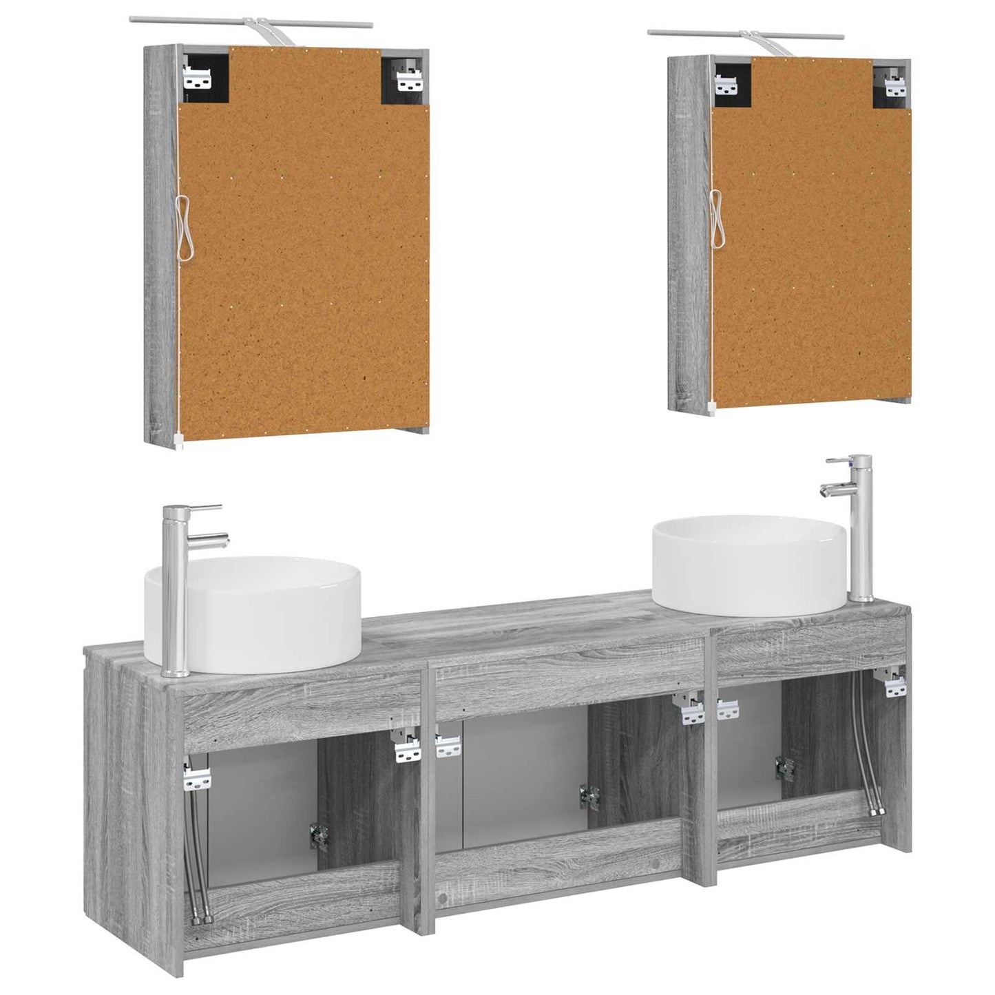 vidaXL Bathroom Cabinet Set 5 pcs Grey Sonoma Engineered Wood
