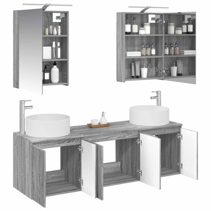 vidaXL Bathroom Cabinet Set 5 pcs Grey Sonoma Engineered Wood