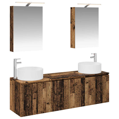 vidaXL Bathroom Cabinet Set 5 pcs Old Wood Engineered Wood