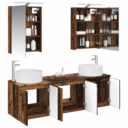 vidaXL Bathroom Cabinet Set 5 pcs Old Wood Engineered Wood