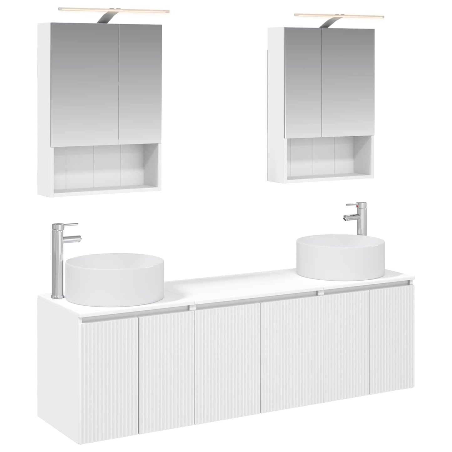 vidaXL Bathroom Cabinet Set 5 pcs White Engineered Wood