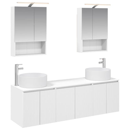 vidaXL Bathroom Cabinet Set 5 pcs White Engineered Wood