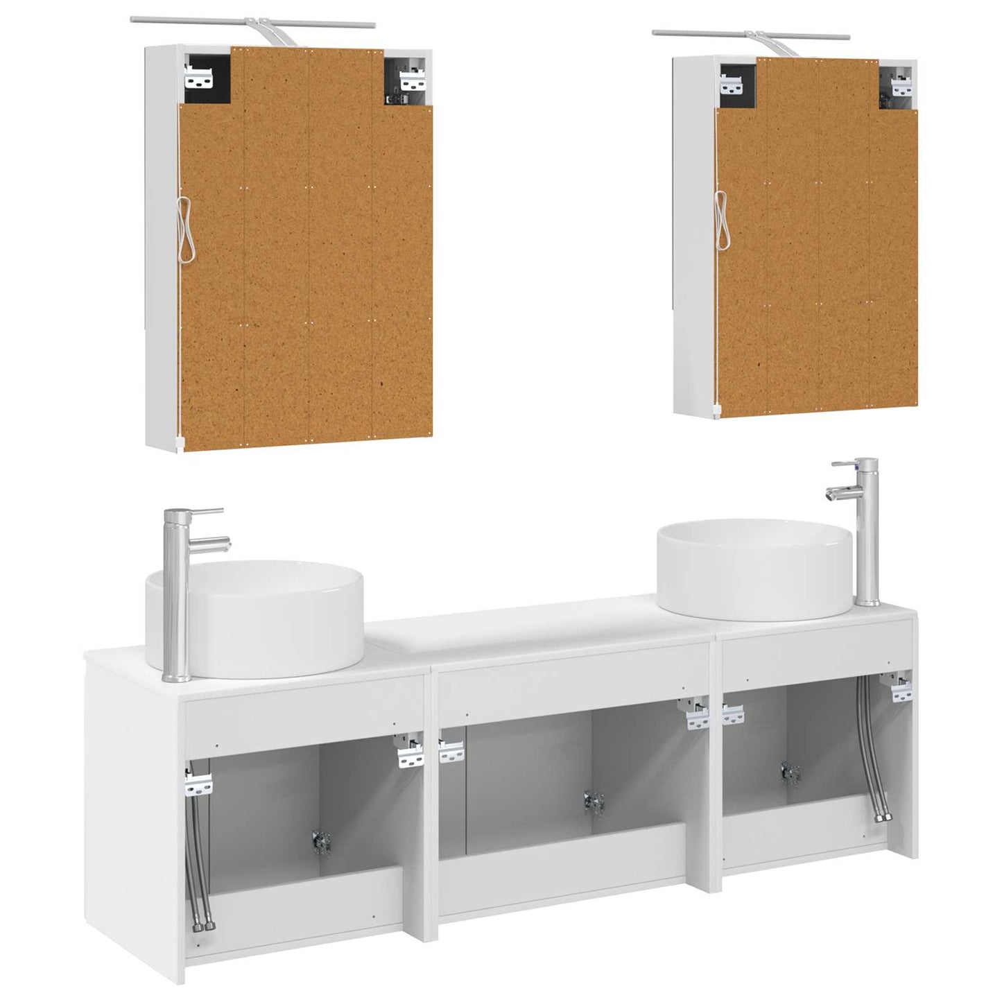vidaXL Bathroom Cabinet Set 5 pcs White Engineered Wood