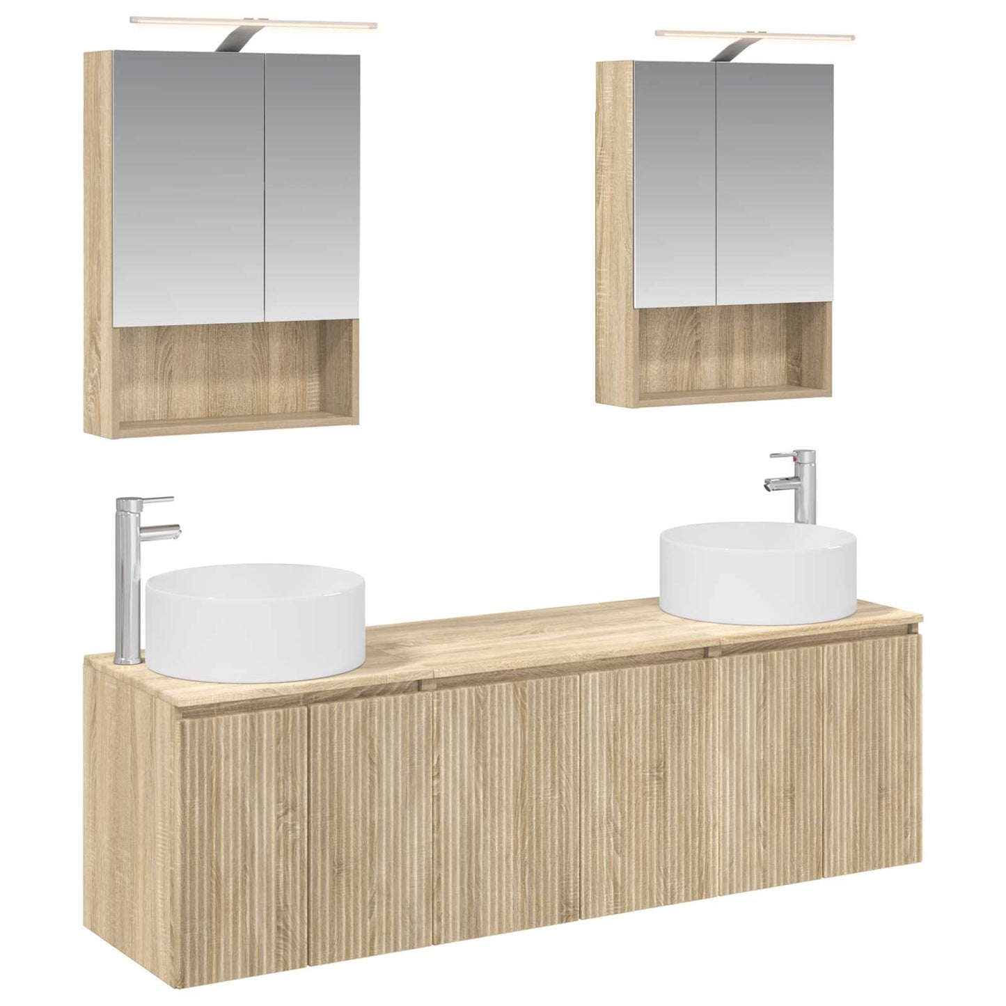 vidaXL Bathroom Cabinet Set 5 pcs Sonoma Oak Engineered Wood