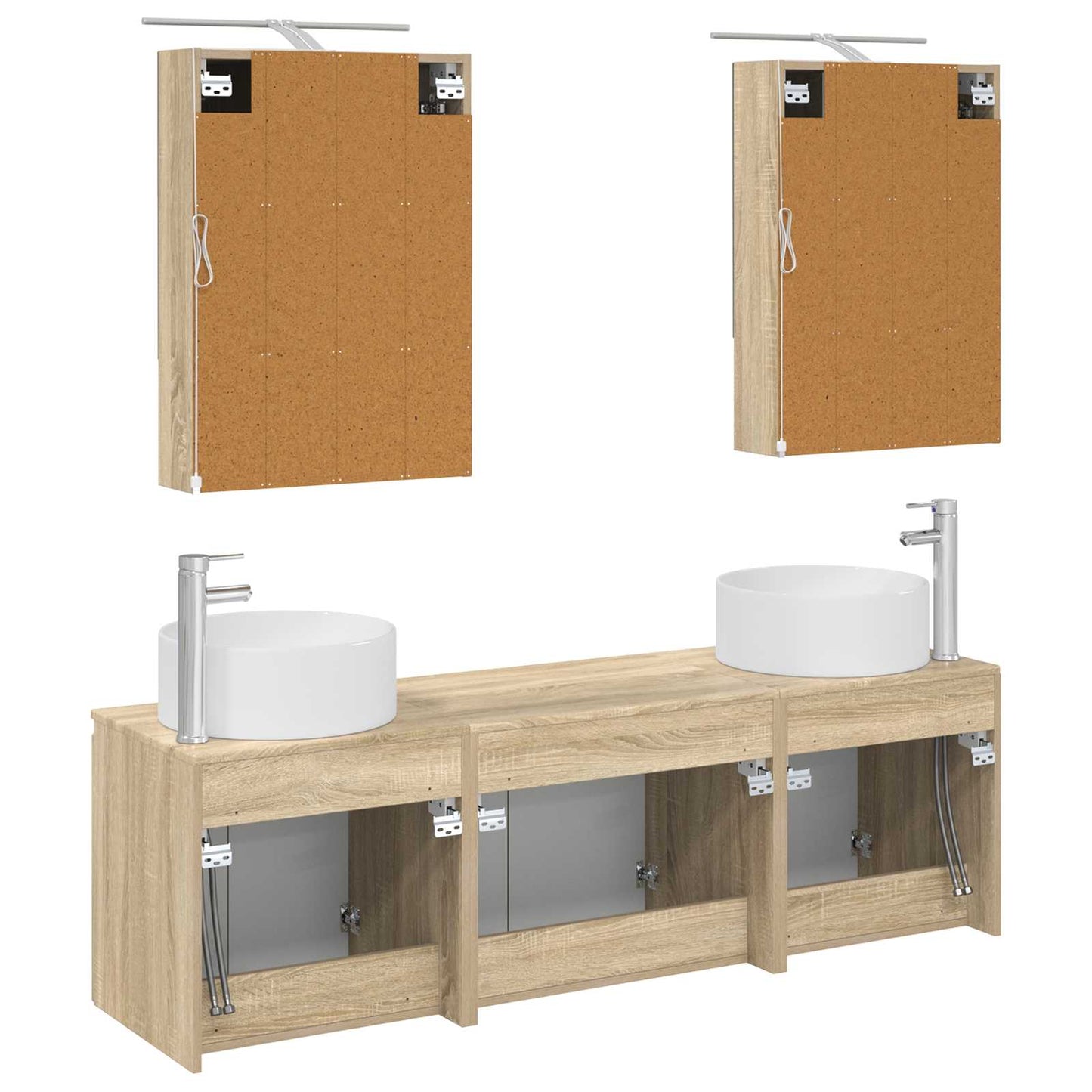 vidaXL Bathroom Cabinet Set 5 pcs Sonoma Oak Engineered Wood