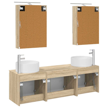 vidaXL Bathroom Cabinet Set 5 pcs Sonoma Oak Engineered Wood