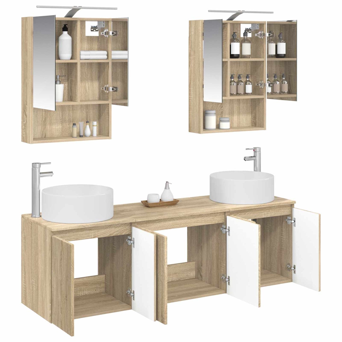 vidaXL Bathroom Cabinet Set 5 pcs Sonoma Oak Engineered Wood