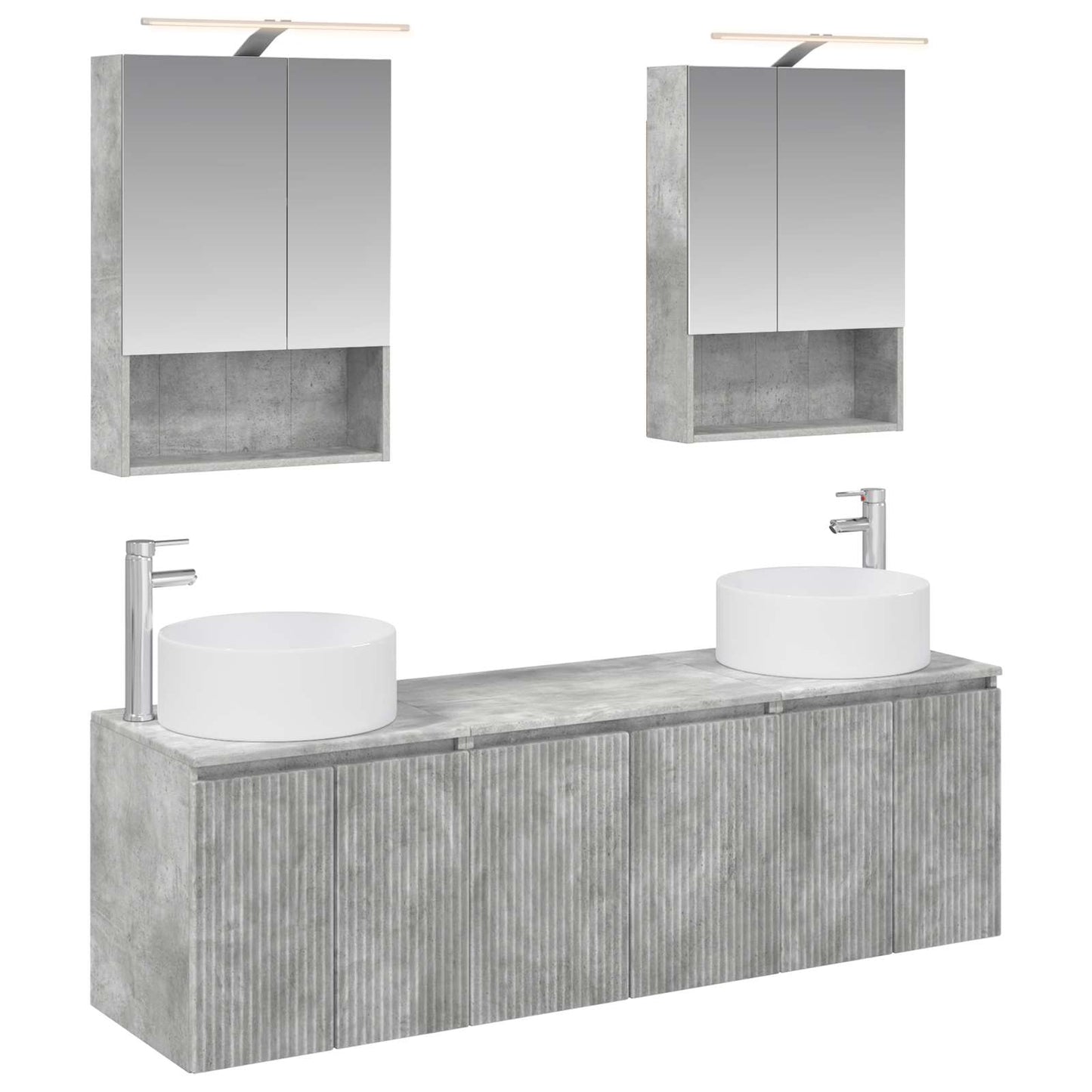 vidaXL Bathroom Cabinet Set 5 pcs Concrete Grey Engineered Wood