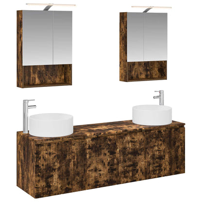 vidaXL Bathroom Cabinet Set 5 pcs Smoked Oak Engineered Wood
