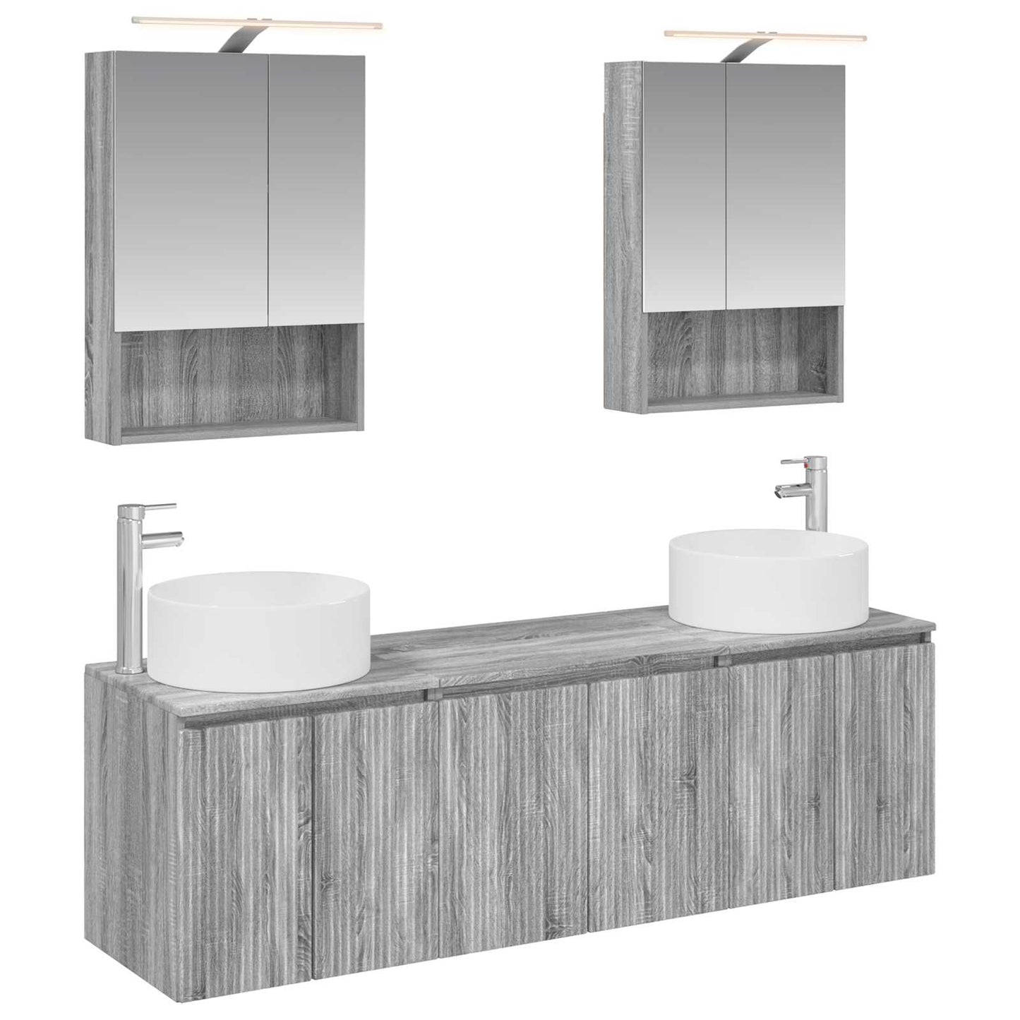vidaXL Bathroom Cabinet Set 5 pcs Grey Sonoma Engineered Wood